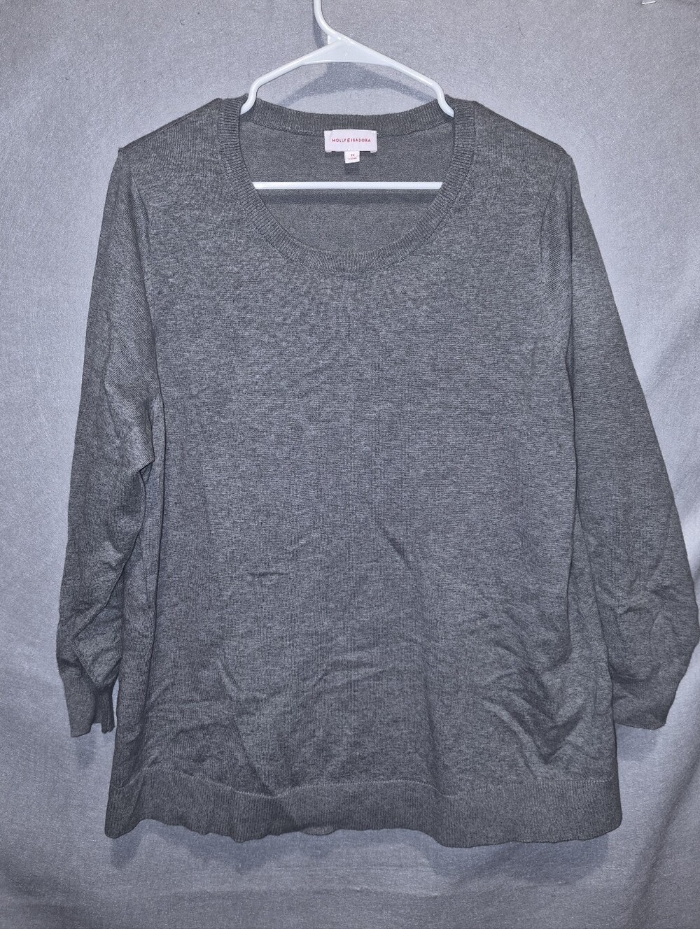 Molly & Isadora Gray Longline Sweater Tunic Size 1X